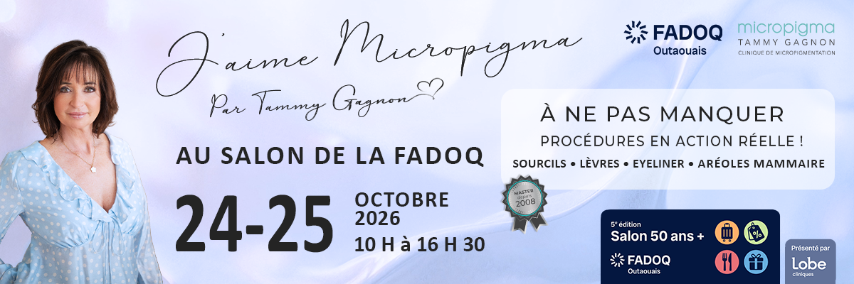 Tammy Gagnon de Micropigma au Salon FADOQ Outaouais les 24 et 25 octobre 2026